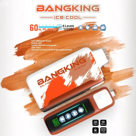 Bang King 60000 拋棄式電子煙｜LED 電量螢幕 × 五檔冰感控制｜大容量續航・多款口味 - 電子煙潮流商城