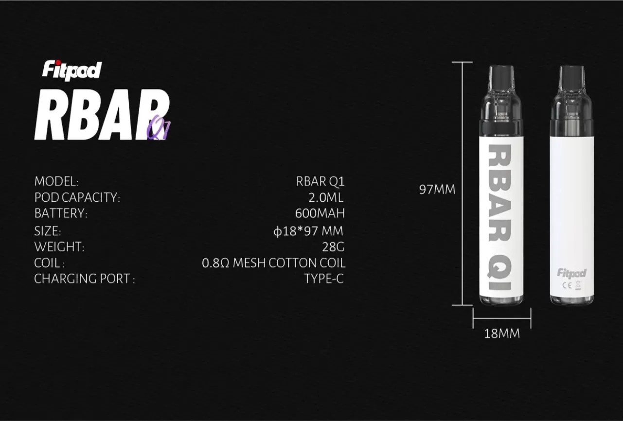 FITPOD RBAR Q1 拋棄式注油主機｜耐用便捷｜支持多次注油 - 電子煙潮流商城